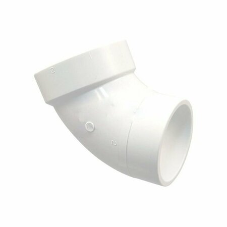 AMERICAN IMAGINATIONS 4 in. White Plastic PVC 45 Elbow AI-38102